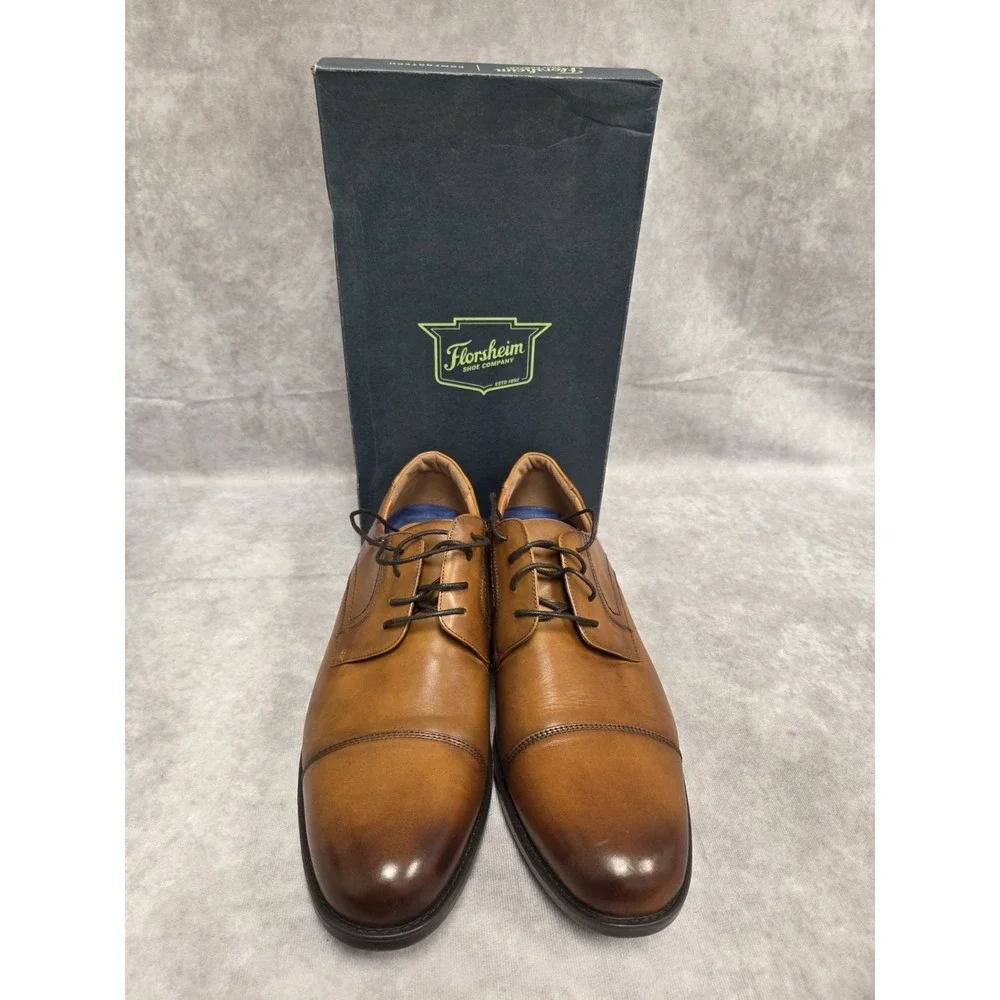 Florsheim M-15D Brn Comfortech Dress Shoes Finance Cap Ox NIB